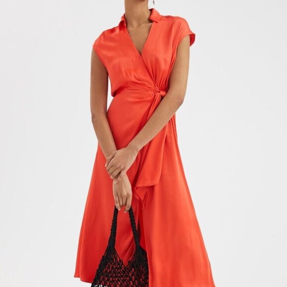 Anthropologie Maeve Open-Back Wrap Midi Dress Size Medium dress M - Picture 1 of 16